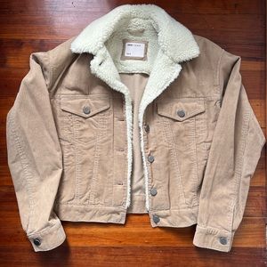 ASOS denim faux shearling jacket